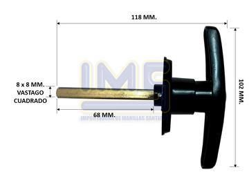 Manilla Tipo t Universal Metalica Vastago 7 cm Color  Negro Universal Adaptacion img-2 Importadoraims